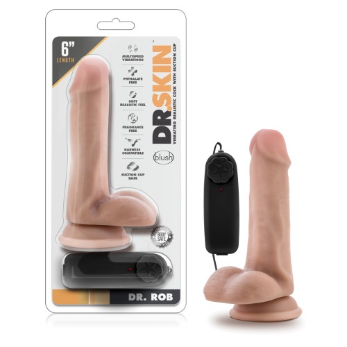 Dildo Blush Dr. Skin Dr. Rob de 6" Vibrante - Vainilla