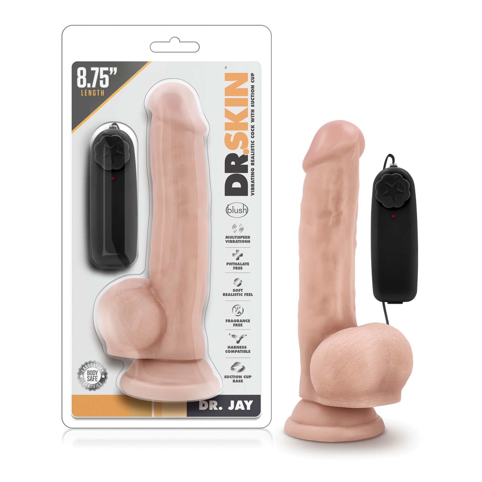 Blush Dr. Skin Dr. Jay 8.75" Cock with Suction Cup - Vanilla