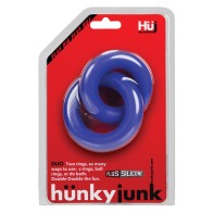 Hunky Junk Duo Linked Cock & Ball Rings - Cobalt