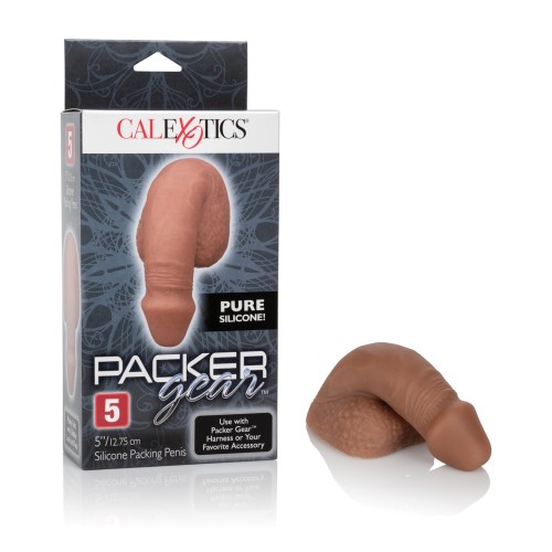 Packer Gear Pene de Silicona de 5 Pulgadas Marrón