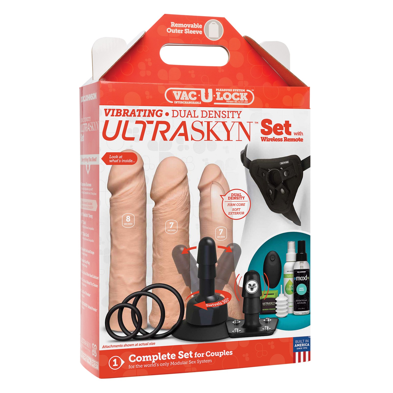 Set Vibrador Vac-U-Lock Dual Density ULTRASKYN con Control Remoto