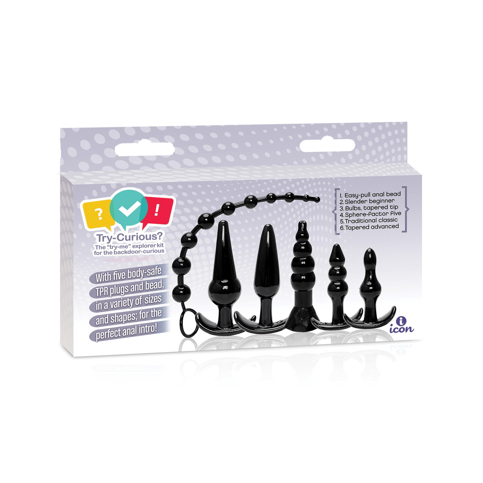 Kit de Plug Anal Try-Curious - Negro