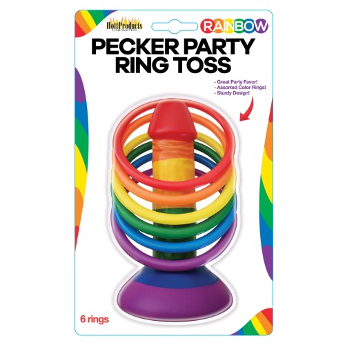 Rainbow Pecker Party Ring Toss Game