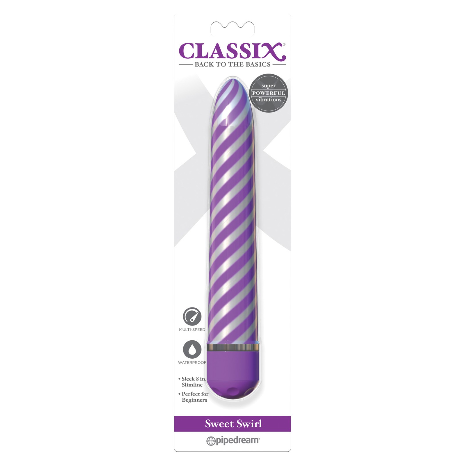 Classix Sweet Swirl 8 Inch Vibrator Purple