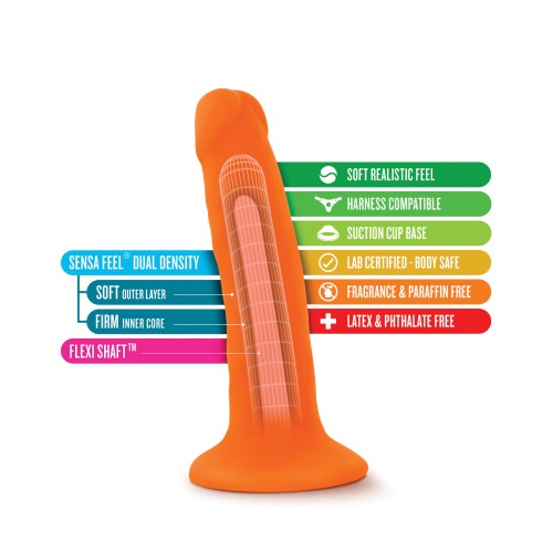 Blush Neo Dual Density Cock 6 inch - Neon Orange