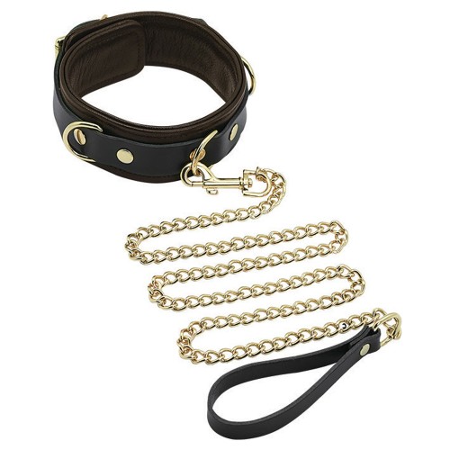 Spartacus Leather Collar Leash Gold Accent