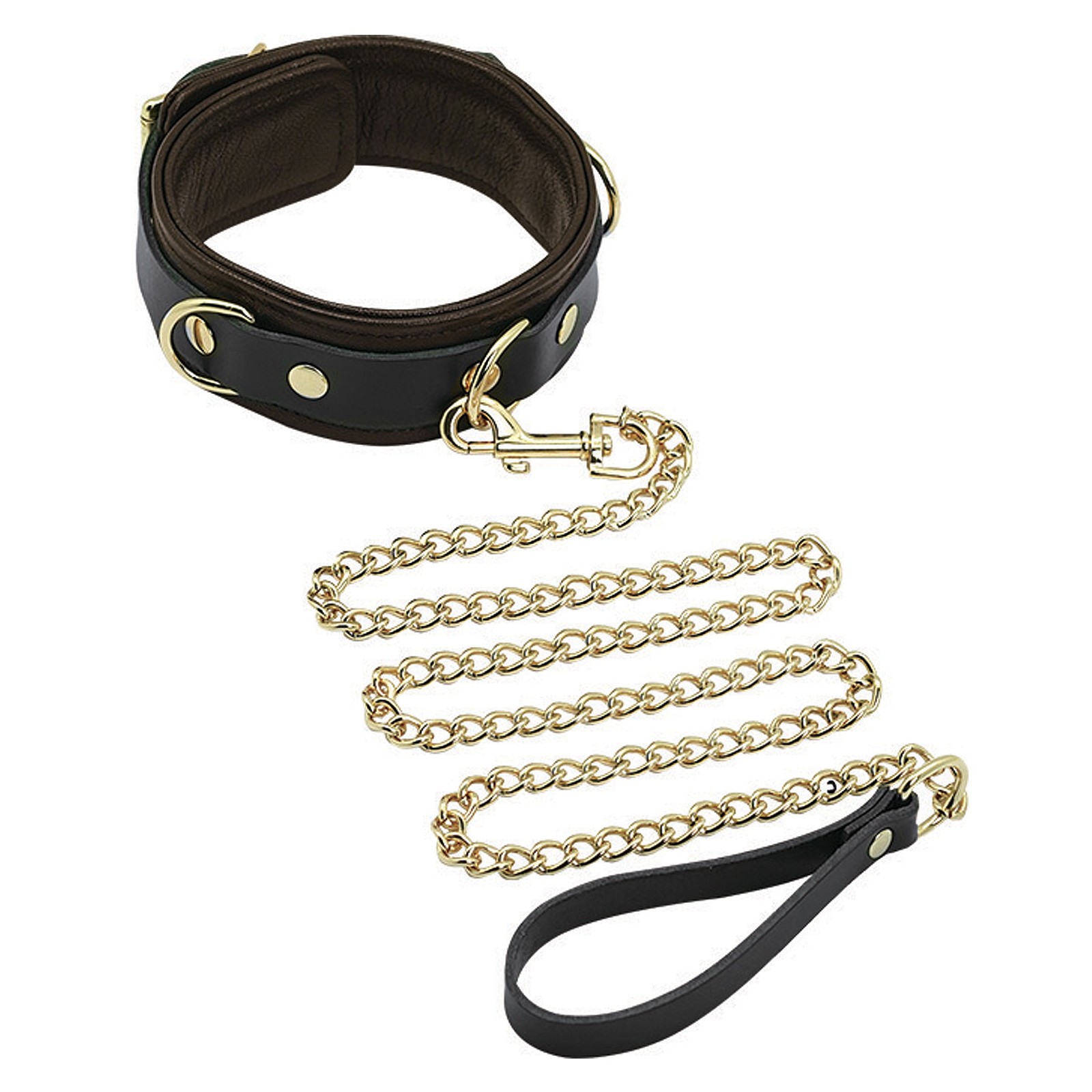 Spartacus Leather Collar Leash Gold Accent