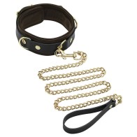 Spartacus Leather Collar Leash Gold Accent