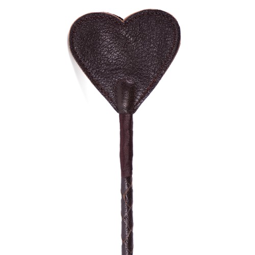 Spartacus Heart Brown Leather Crop - Sensual Riding Crop