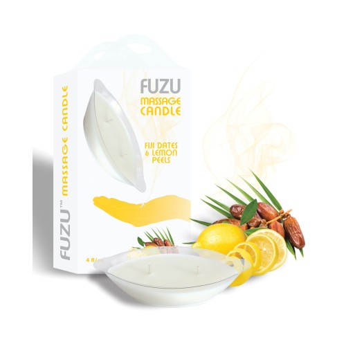 Fuzu Massage Candle 4 oz Fiji Dates Lemon Peel