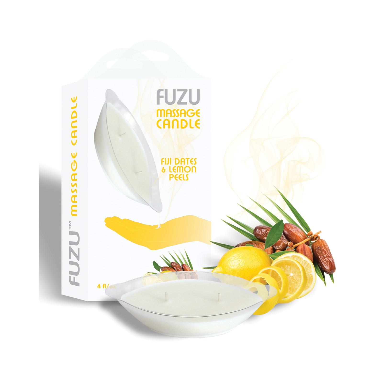 Vela de Masaje Fuzu 4 oz Higos de Fiji y Cáscara de Limón