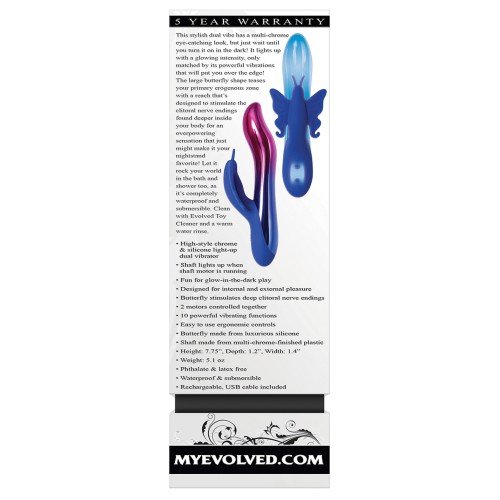 Evolved Firefly Dual Stim Vibrator Blue