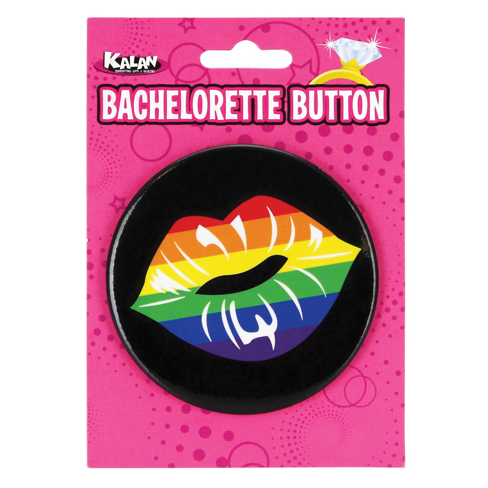 3" Rainbow Lips Button for Pride and Fun