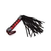 Plesur 15 Inch Leather Flogger Black Red