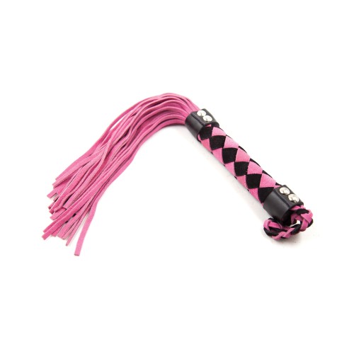 Plesur 15" Leather Flogger in Pink - Pleasure & Exploration