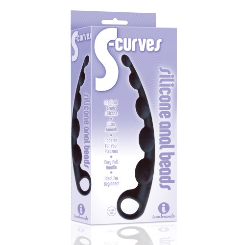 The 9's S-Curved Silicone Anal Beads for Exhilarating Pleasure