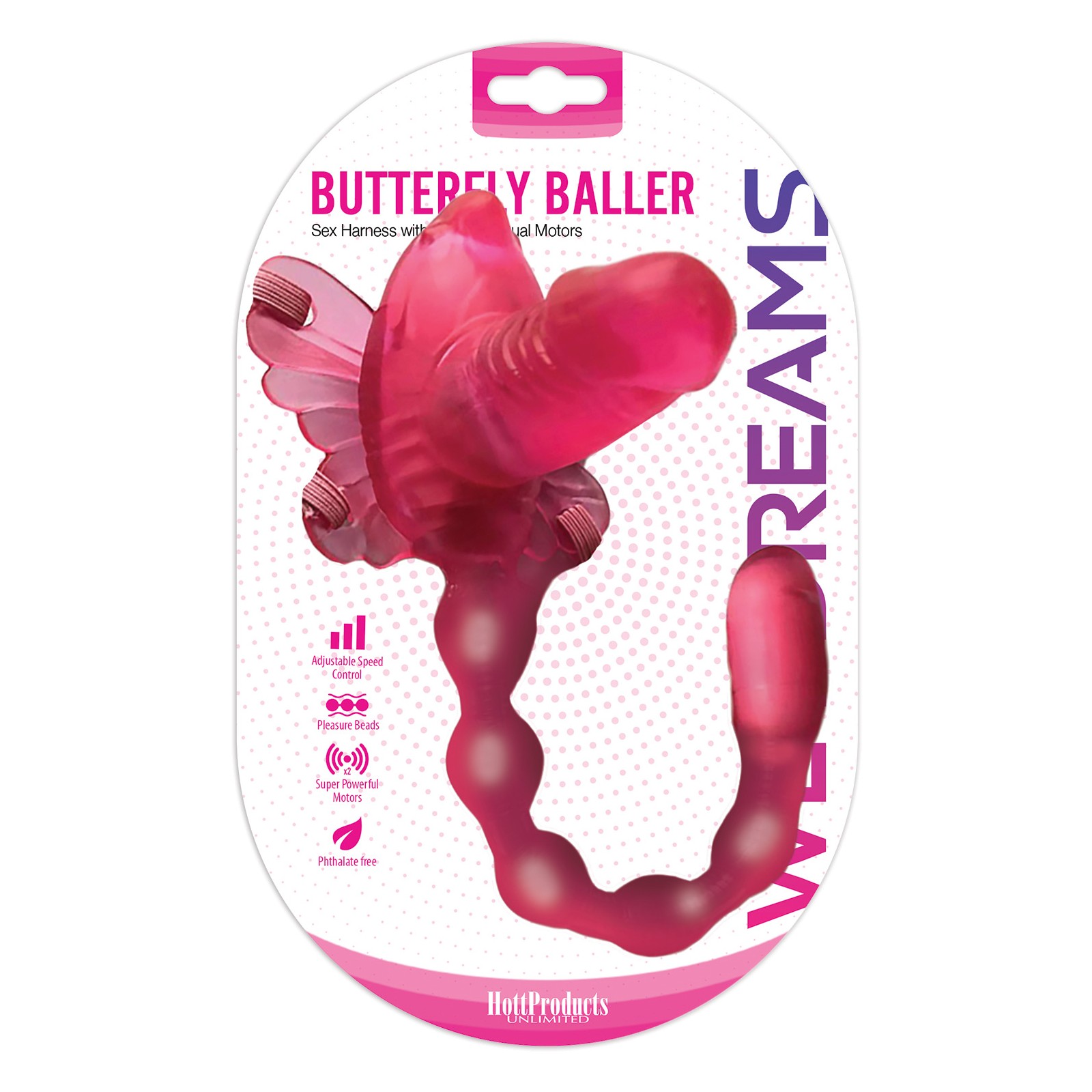 Arnés de Sexo Wet Dreams Butterfly Baller - Rosa