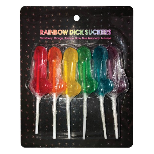 Rainbow Dick Suckers Assorted Flavors 6 Pack