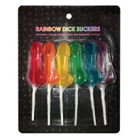 Rainbow Dick Suckers Assorted Flavors 6 Pack