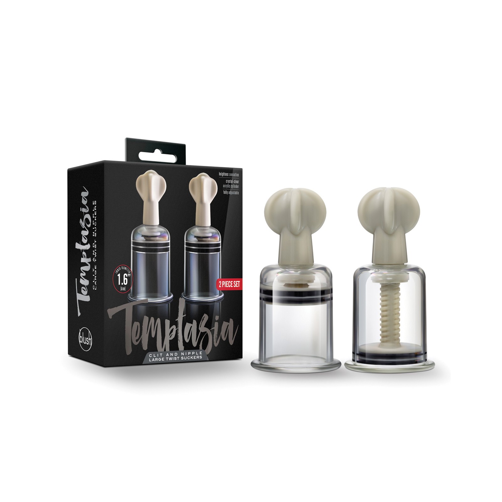 Blush Temptasia Clit & Nipple Suckers Set of 2 Clear