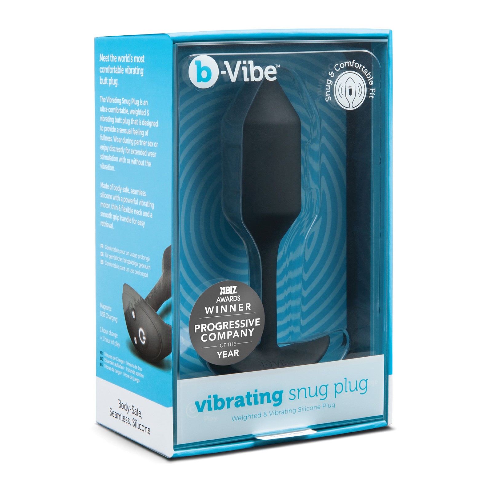 b-Vibe Tapón Snug Vibrante con Peso M Negro