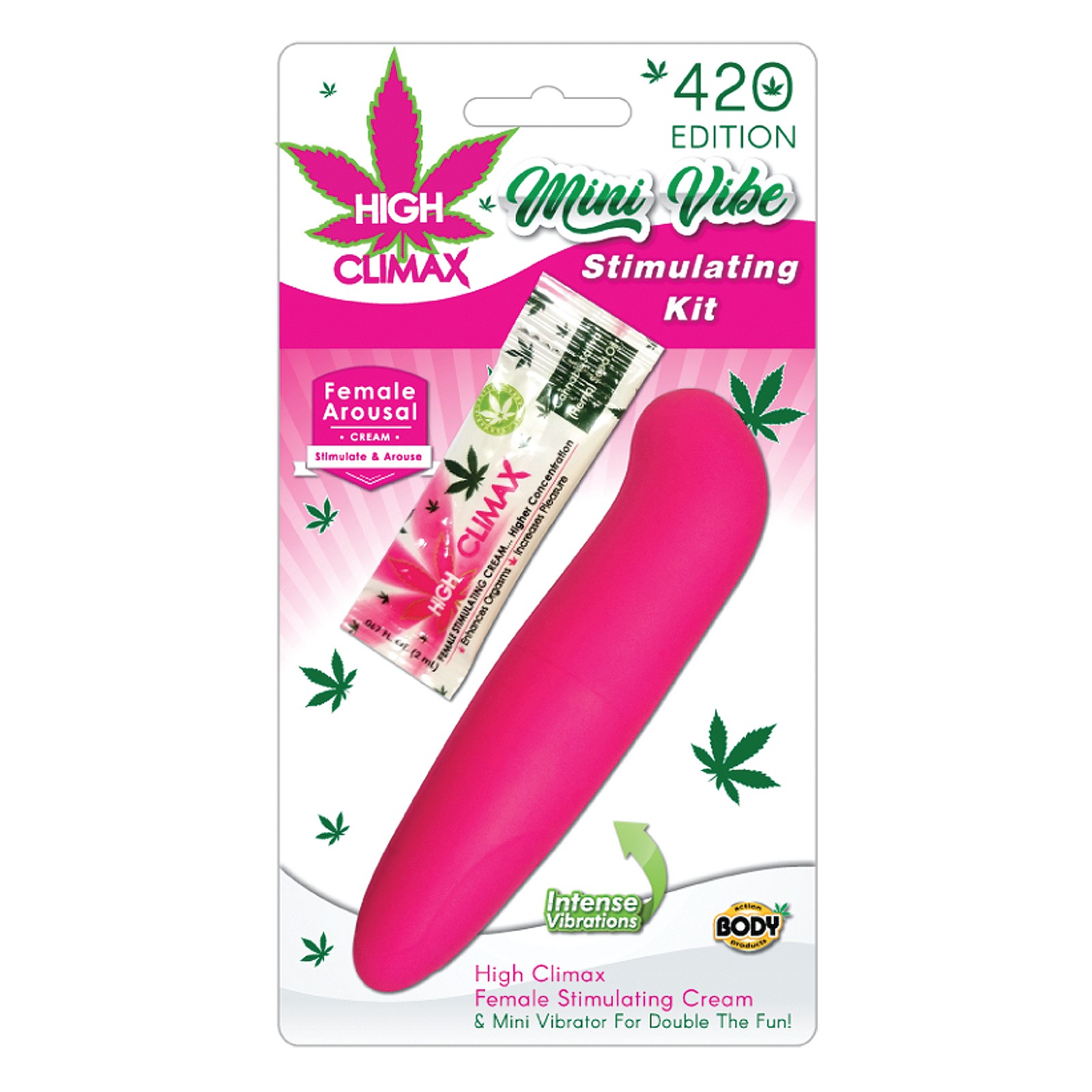 High Climax Mini Vibe Kit with Hemp Seed Oil - Pink