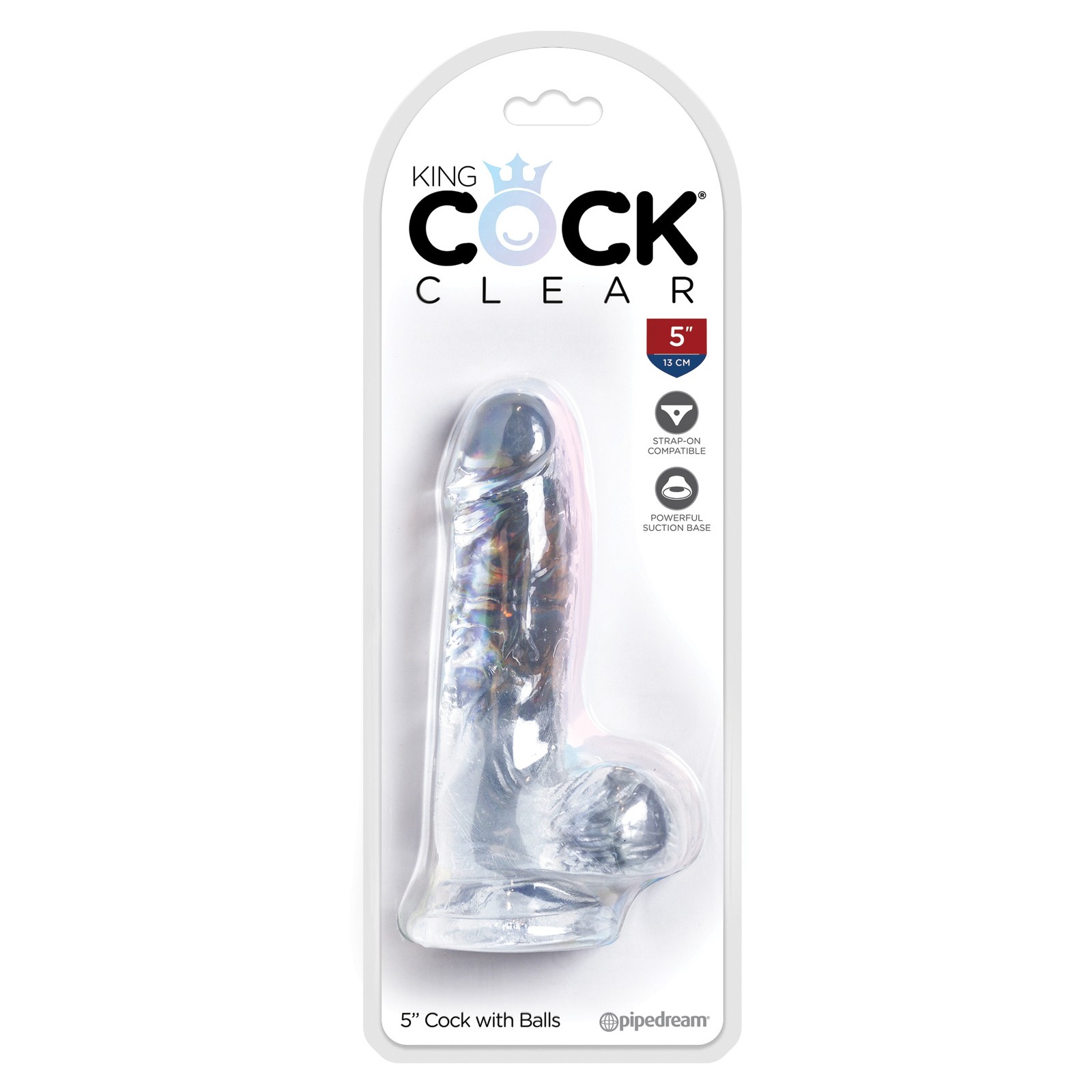 King Cock Transparente Dildo Realista de 5 Pulgadas con Base de Succión