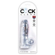 King Cock Transparente Dildo Realista de 5 Pulgadas con Base de Succión