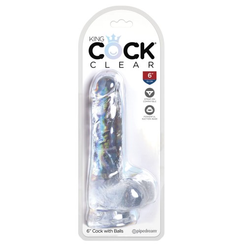 King Cock Clear 6 in Cock with Balls