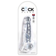 King Cock Transparente 8" con Testículos