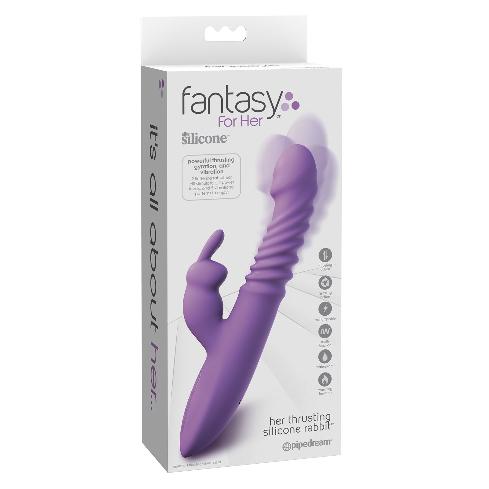 Fantasy for Her Ultimate Thrusting Silicone Rabbit - Purple