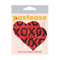 Pastease Premium Corazón XOXO Brillante Rojo Negro