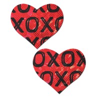 Pastease Premium Corazón XOXO Brillante Rojo Negro