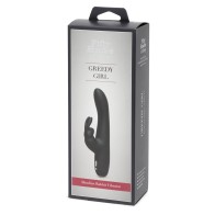 Vibrador Conejito Slimline Greedy Girl - Recargable - Negro