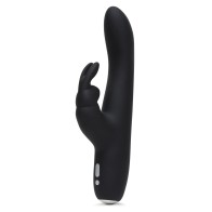 Greedy Girl Slimline Rabbit Vibrator - Rechargeable - Black