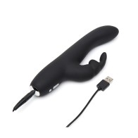 Vibrador Conejito Slimline Greedy Girl - Recargable - Negro