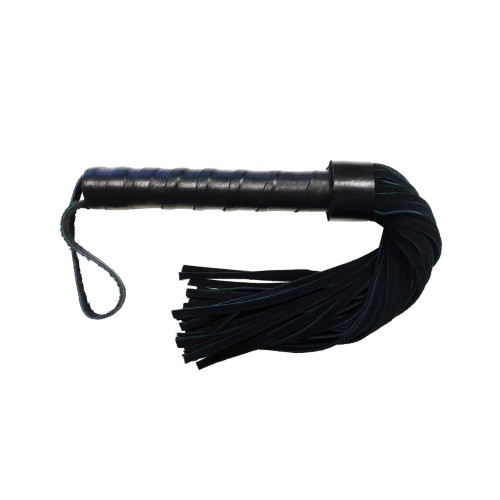 Flogger de Suede con Mango de Cuero Negro