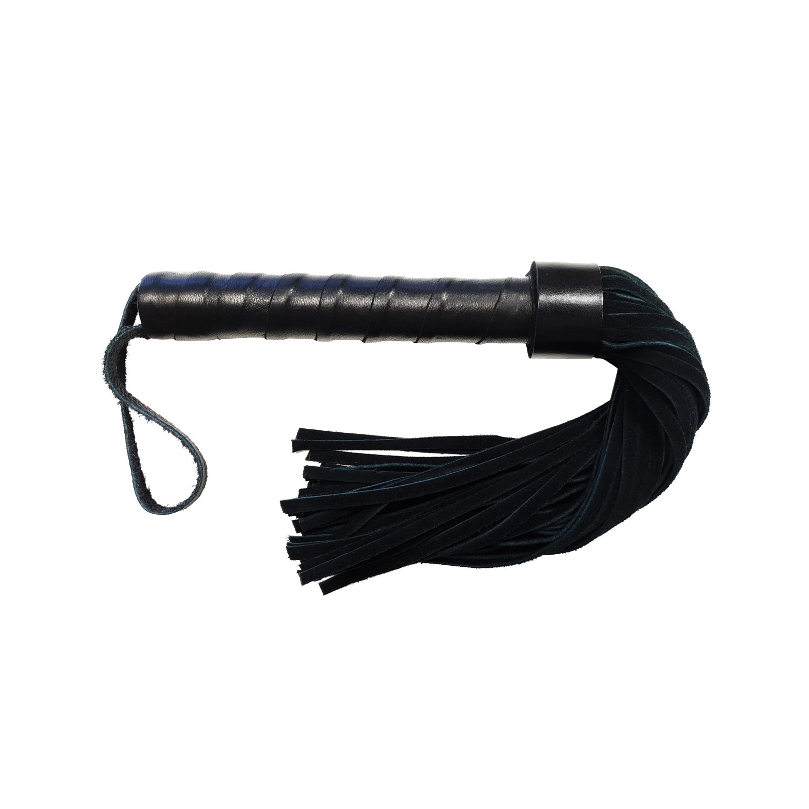 Flogger de Suede con Mango de Cuero Negro