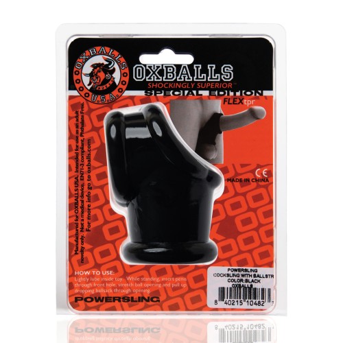 Oxballs Powerballs Cocksling and Ball Stretcher - Black