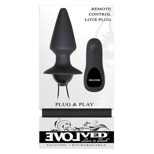 Evolved Plug Play Remote Anal Plug Black