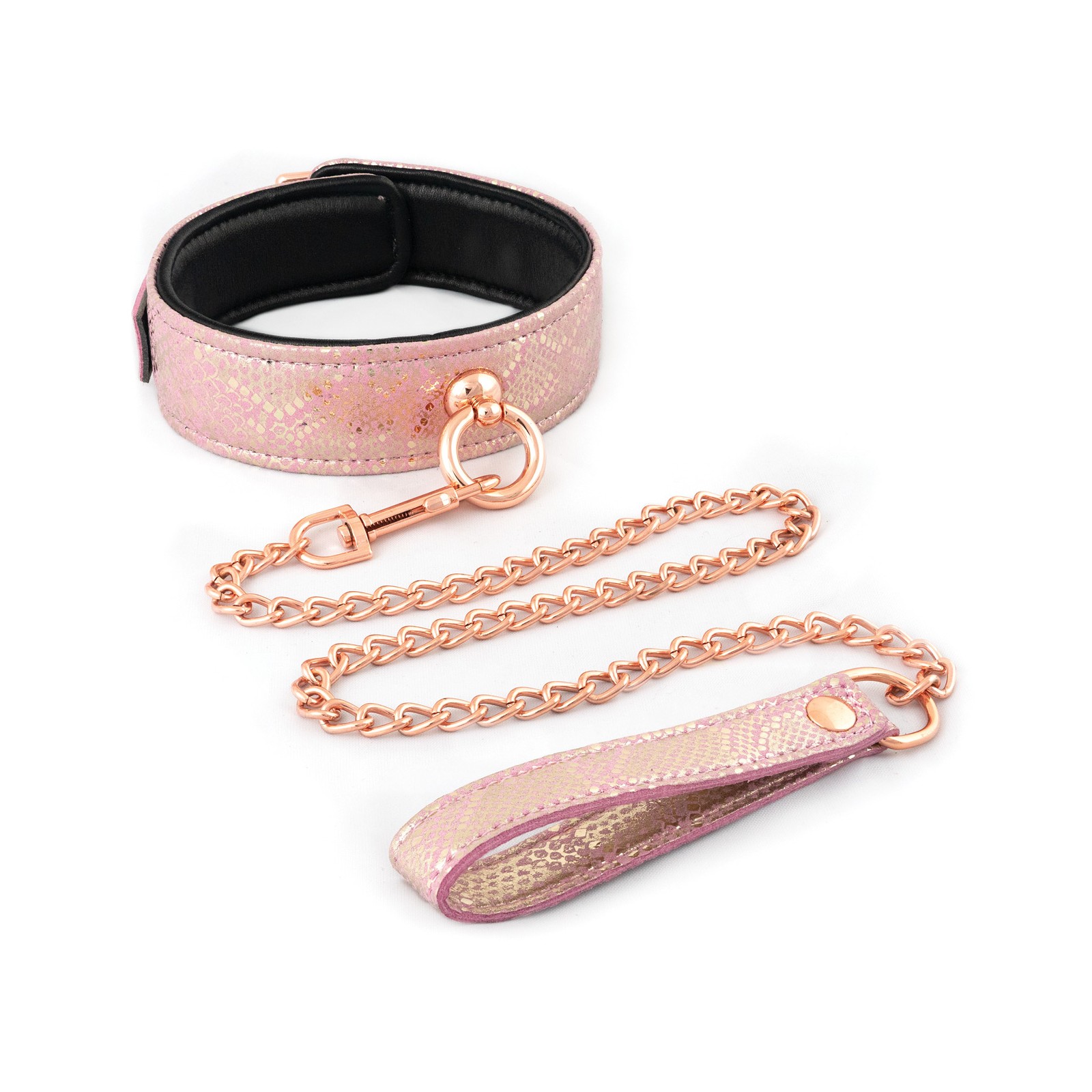 Collar y Correa de Microfibra Spartacus Rosa