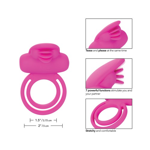 Silicone Rechargeable Dual Clit Flicker Enhancer - Pink