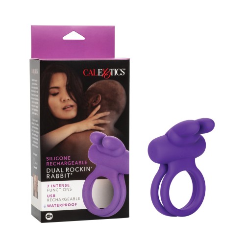 Silicone Rechargeable Rockin' Rabbit Enhancer Purple