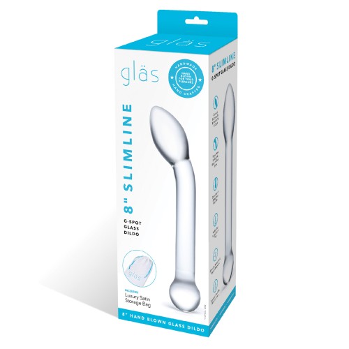 Dildo de Cristal Slimline de 8 Pulgadas para el Punto G