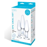 3-Piece Glass Anal Training Kit for Beginners