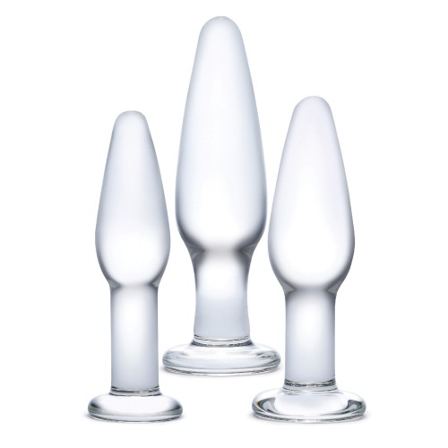 3-Piece Glass Anal Training Kit for Beginners