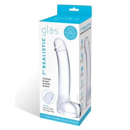 Dildo Curvado de 7" para Punto G de Cristal para Placer