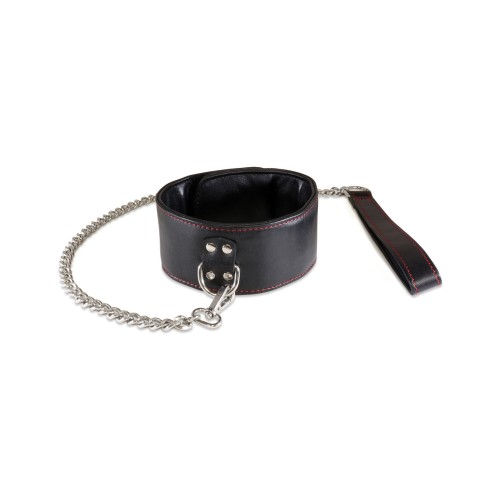 Sultra Lambskin Collar with 24 Inch Chain Black