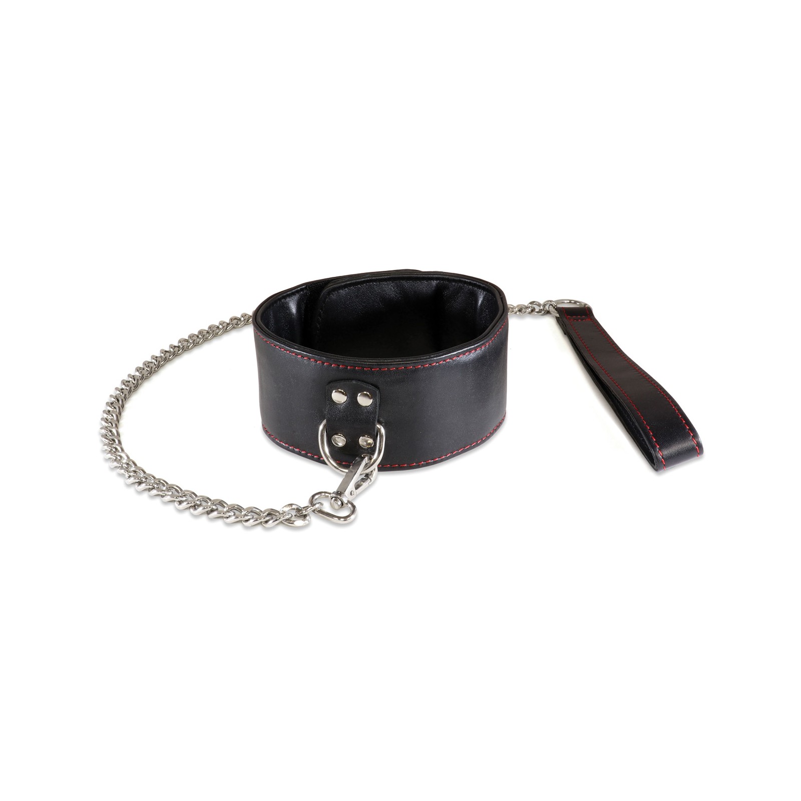 Sultra Lambskin Collar with 24 Inch Chain Black