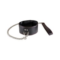 Sultra Lambskin Collar with 24 Inch Chain Black